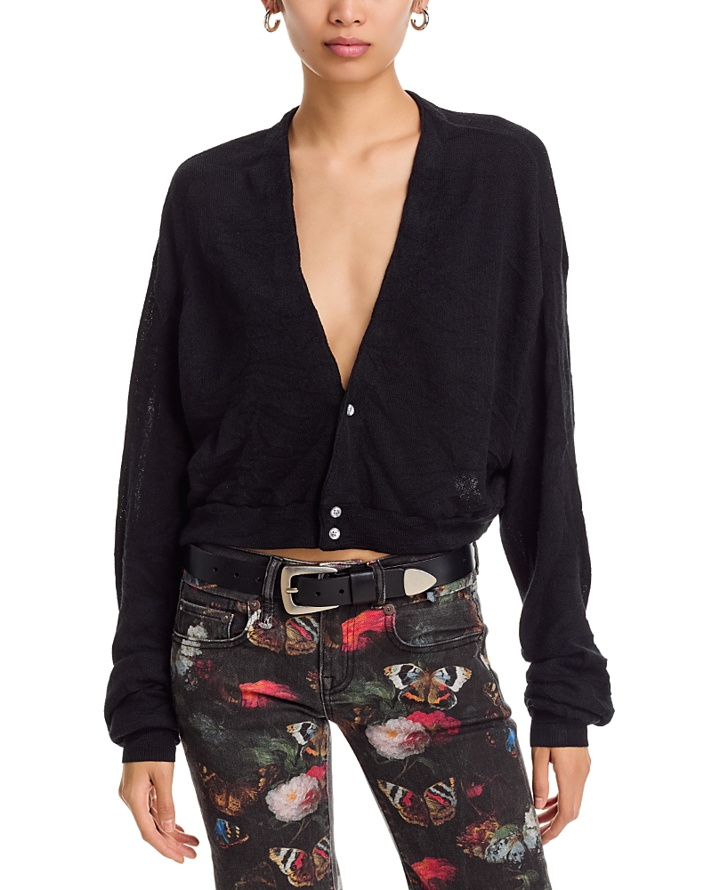 R13 Merino Wool Cropped Cardigan