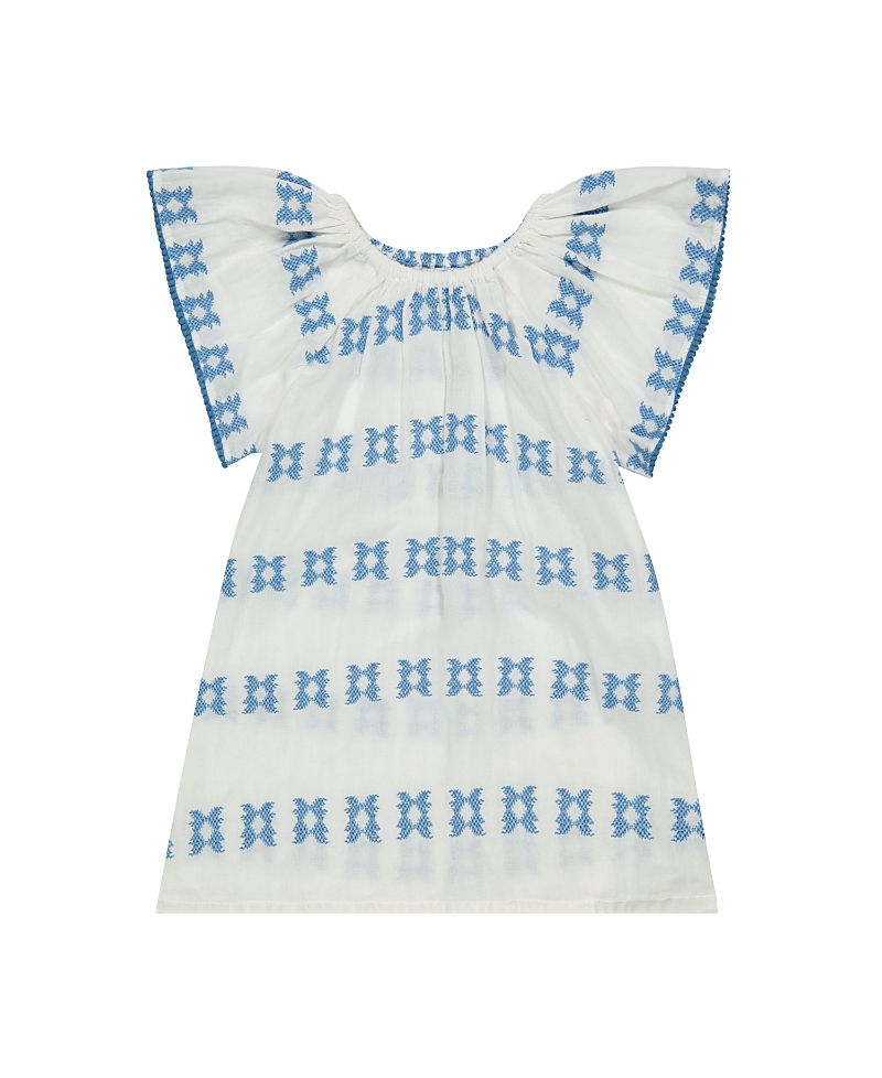 Mer St. Barth Mini Capucine Girl's Coverup Blue Embroidery