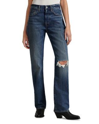 High Rise Straight Jeans in Blue
