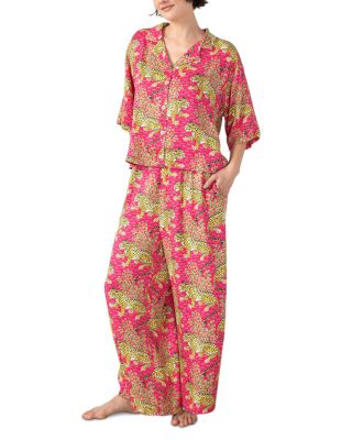 Printfresh Bagheera Satin Wildest Dreams Pajama Set In Multi