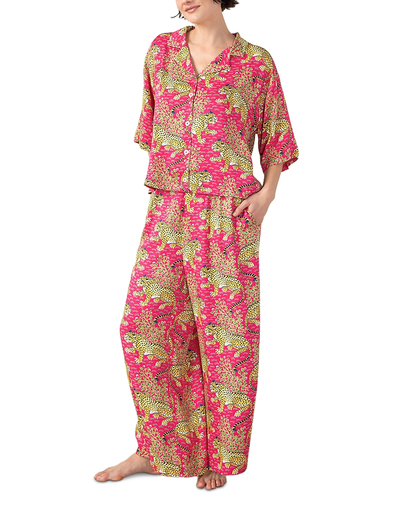 Printfresh Bagheera Satin Wildest Dreams Pajama Set In Multi