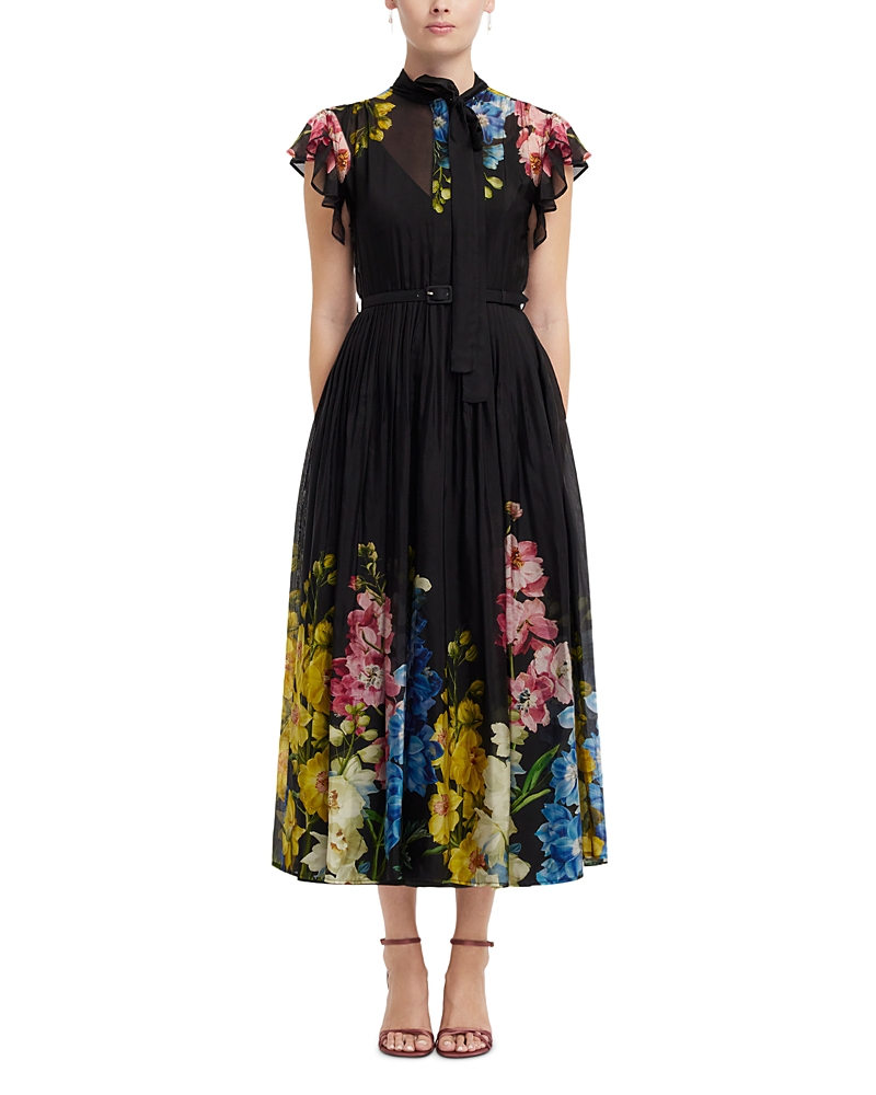 Leo Lin Grace Flutter Sleeve Midi Dress