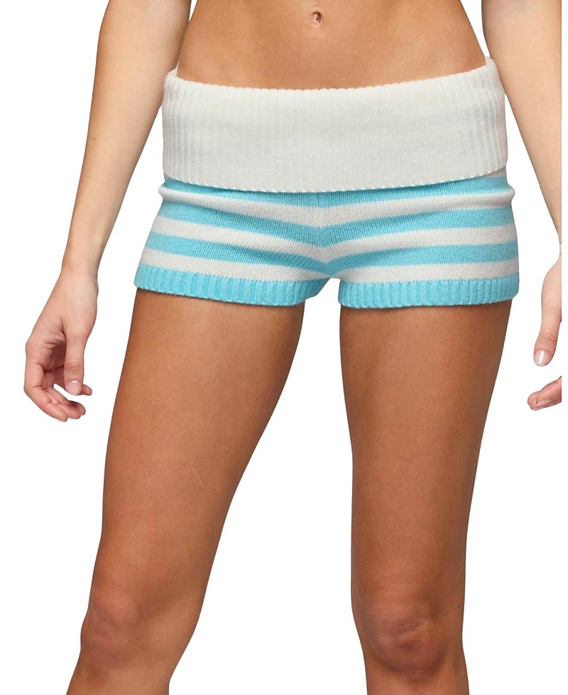 Edikted Saphi Striped Foldover Knit Shorts
