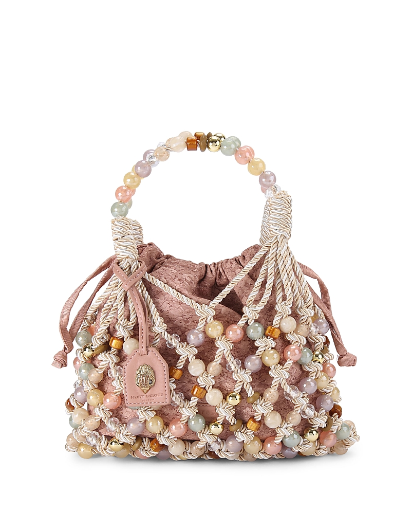 Kurt Geiger London Mini Beaded Macrame Rope Bucket Bag