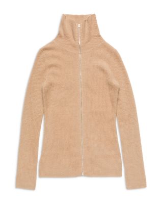 Zip Front Cashmere Sweater 