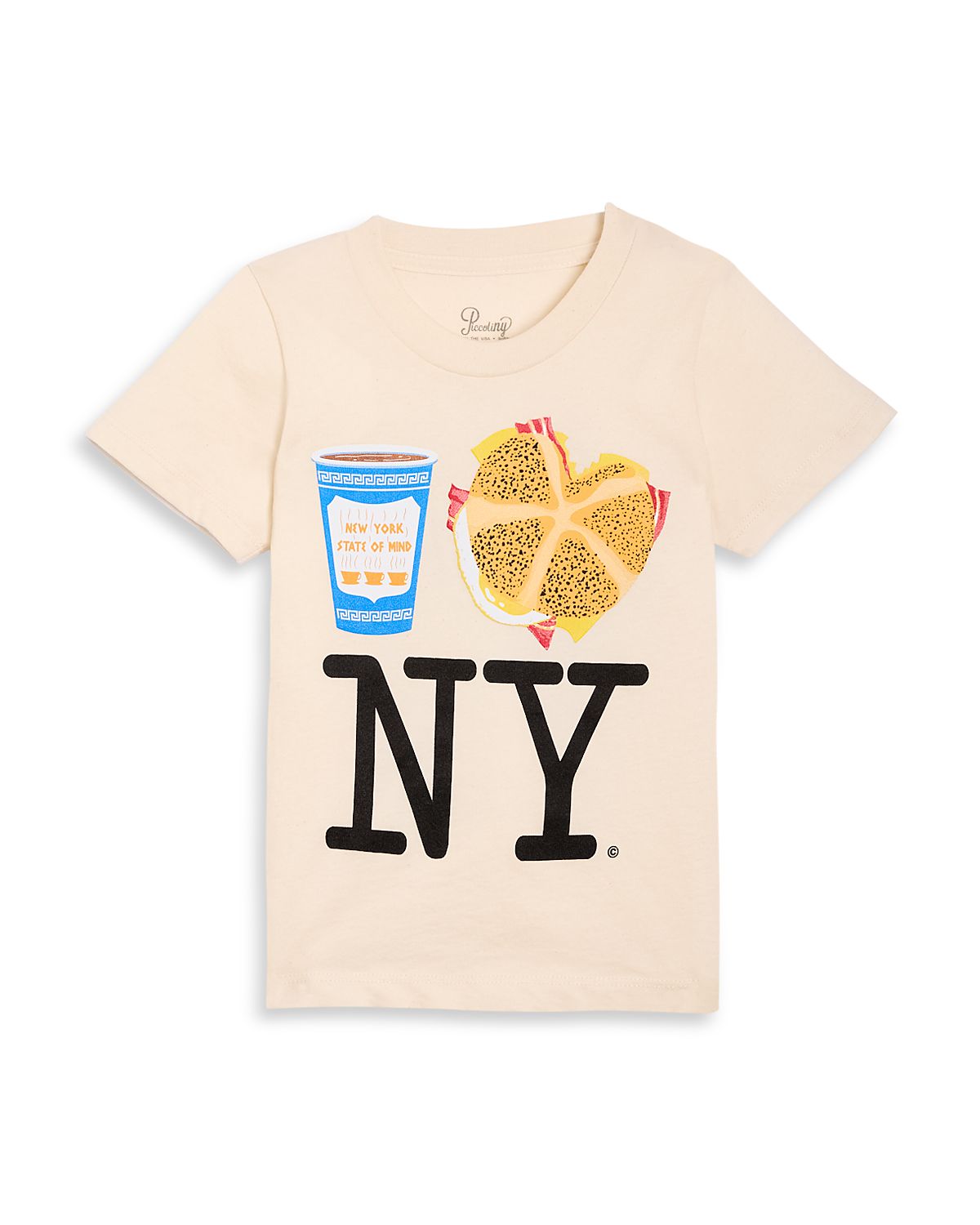 PiccoliNY Unisex Coffee Bacon Egg and Cheese Ny Tee - Toddler