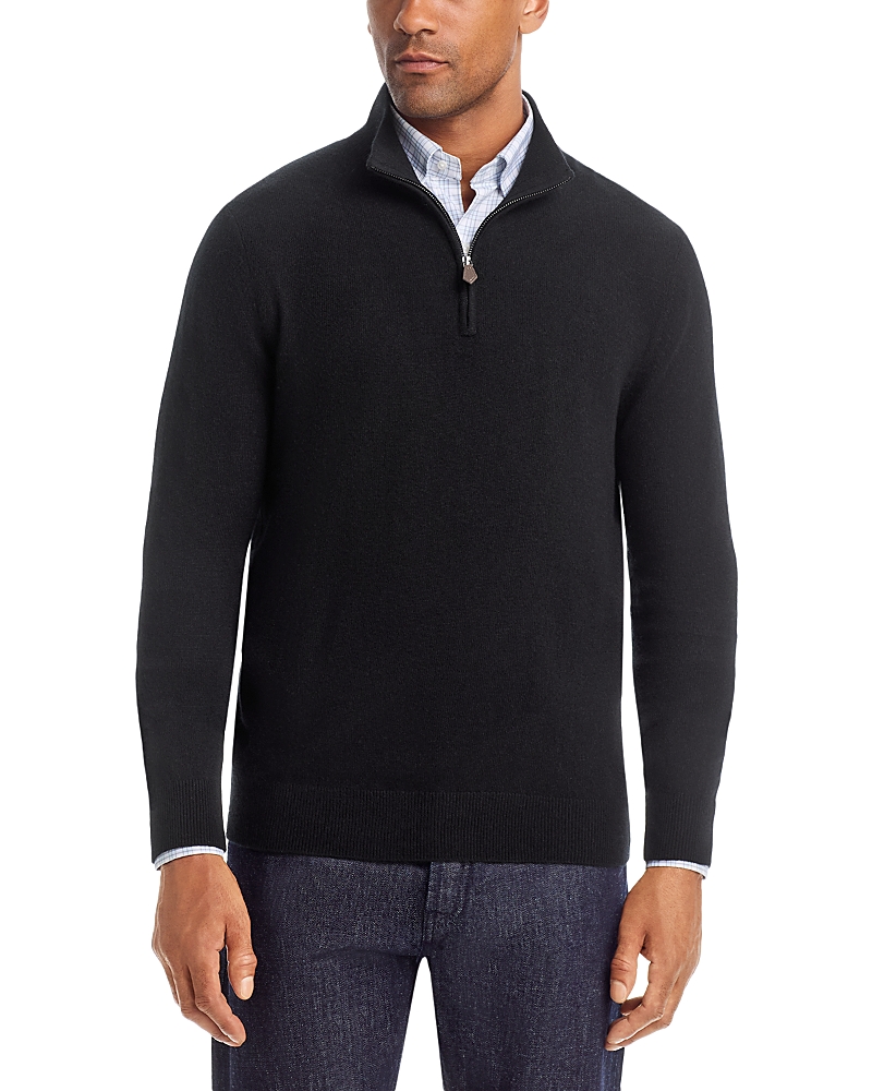The Men's Store at Bloomingdale's Black Cashmere Half-Zip Sweater - Exclusive