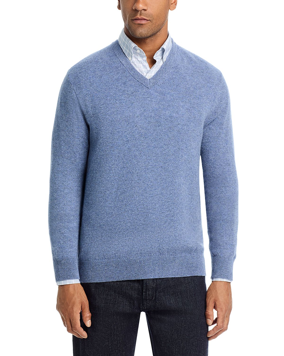 The Men's Store at Bloomingdale's Blue Fox Cashmere V-Neck Sweater - Exclusive