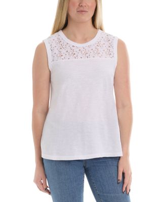 Shell with Lace Yoke Top