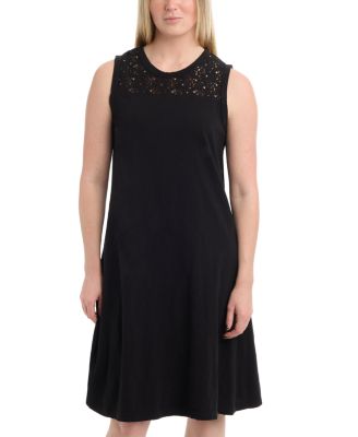 Sleeveless Lace Yoke Dress