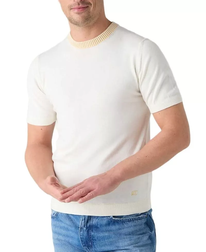 Robert Talbott Gibson Cotton Cashmere Short Sleeve Crewneck Sweater