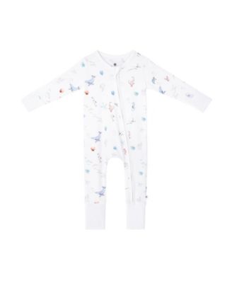 Malabar Baby Unisex Zipper Romper - Baby In White