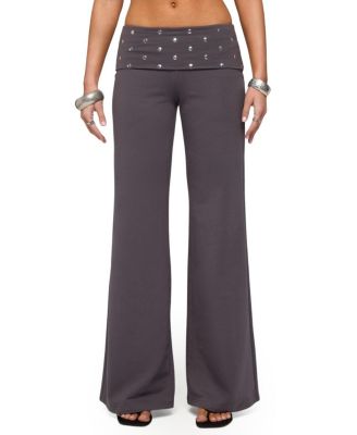  Breanna Studded Foldover Wide Leg Pants