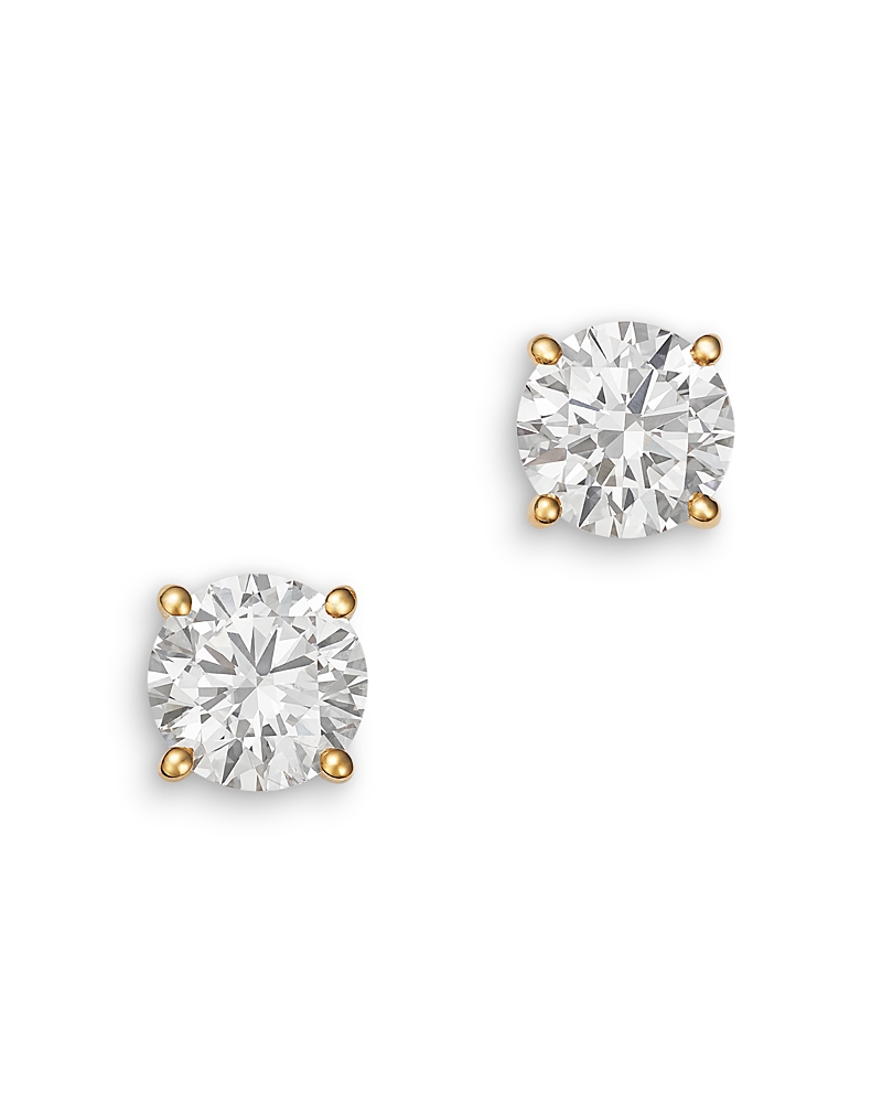 Bloomingdale's Fine Collection Luxe Collection Certified Lab Grown Diamond Four Prong Martini Set Stud Earrings in 18K Gold, 5.0 tcw