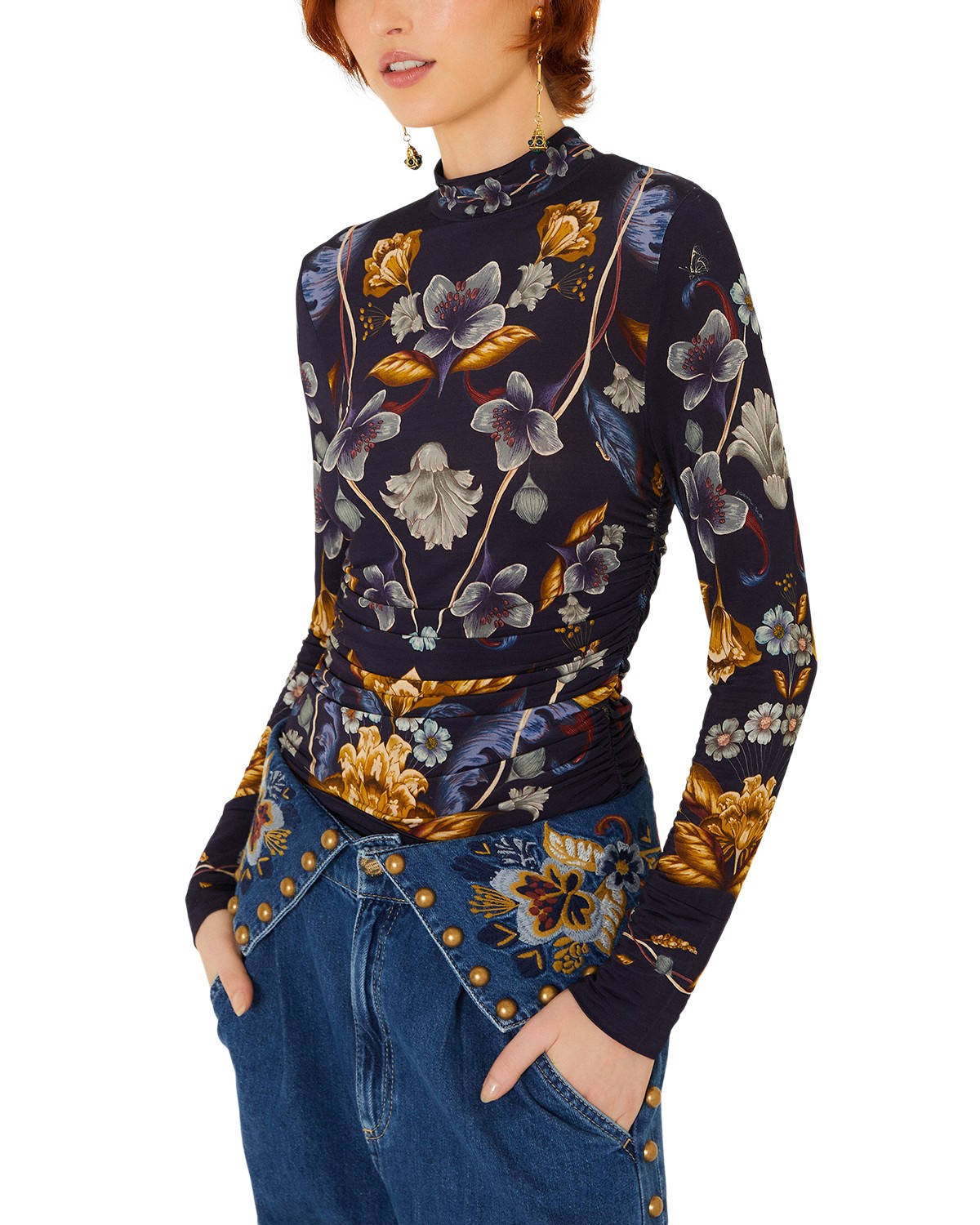 Golden Nature Ruched Top