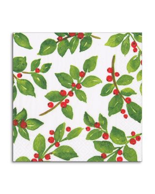 Painted Holly Cocktail Napkins
