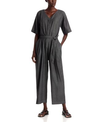 Cotton Belted Wide Leg Jumpsuit