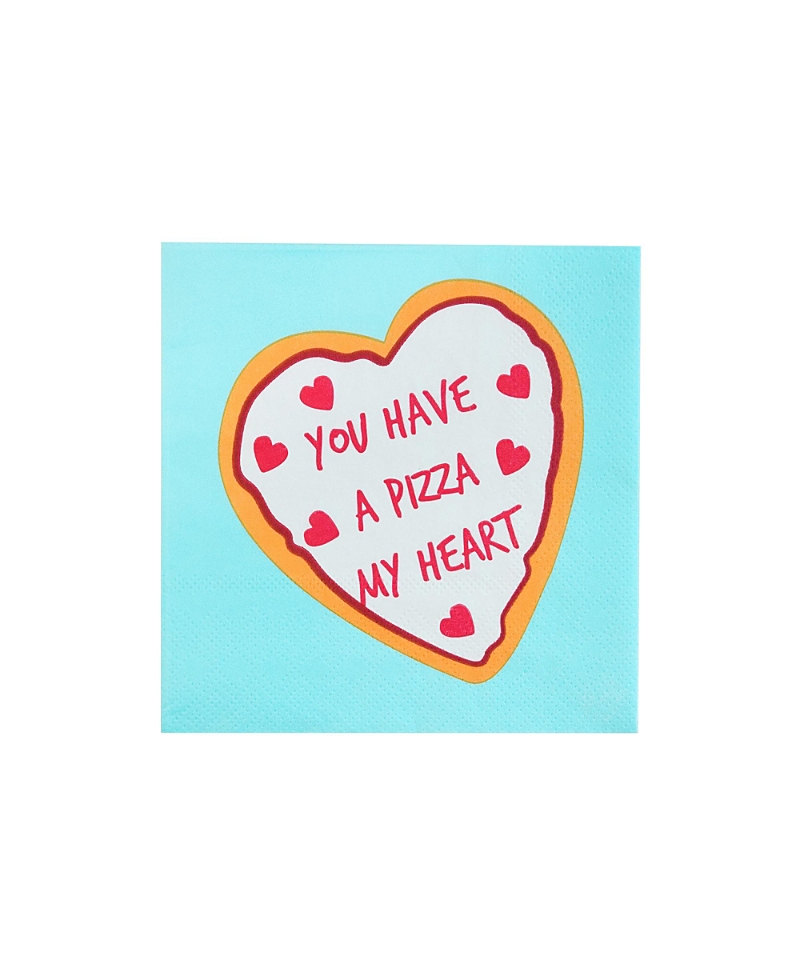 Jollity & Co. Y2K Pizza My Heart Paper Cocktail Napkins, Set of 20