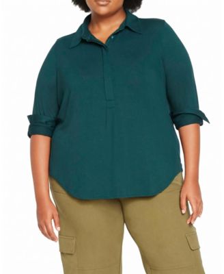 Women's Plus Elbe Popover Liquid Jersey Shirt Classic Fit
