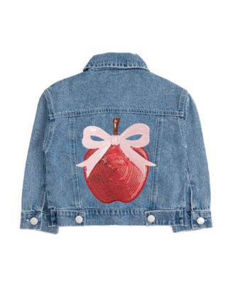 Girls' Apple Bow Sequin Patch Denim Jacket - Little Kid, Big Kid