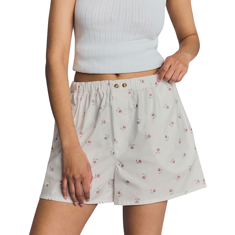 Piglet in Bed Posy Bud Cotton Boxer Shorts
