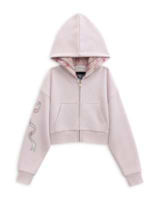 Girls' Dylan Bow Appliqu&eacute; Cropped Zip Hoodie - Big Kid