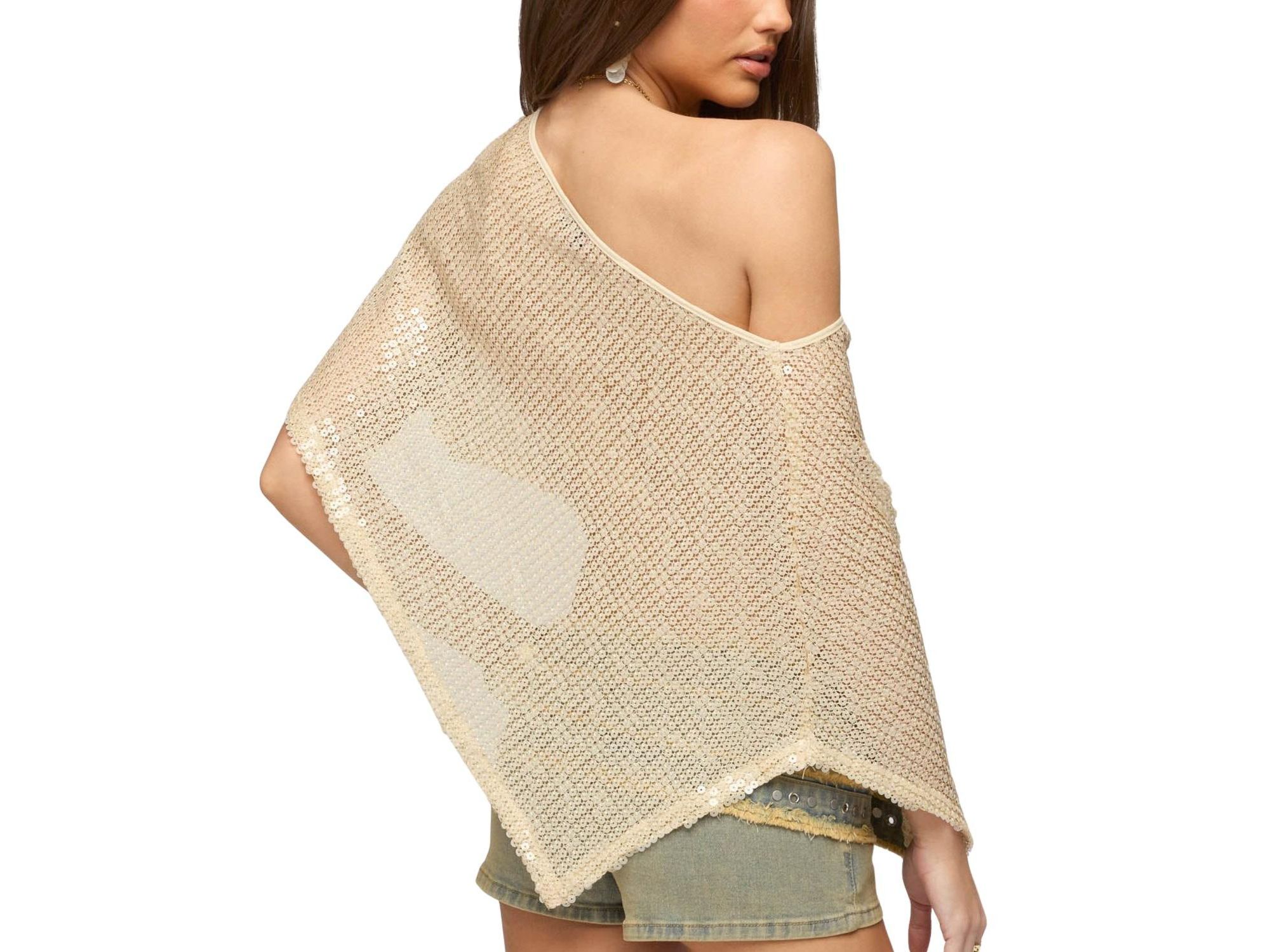 Alanna Sheer Sequin Poncho — Image 3