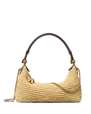 Fleming Crochet Straw Crossbody Bag 