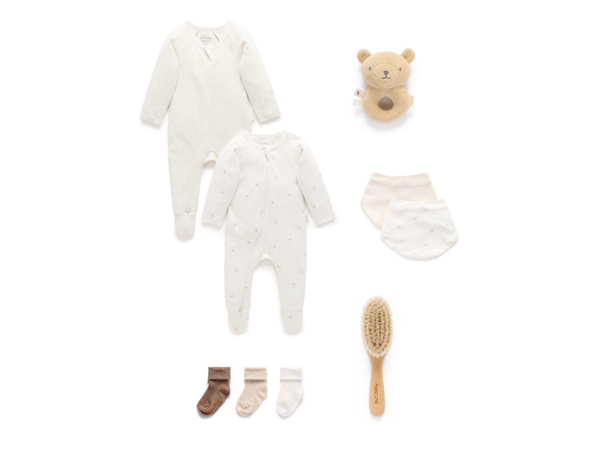 Unisex 2 Zip Footie & Accessories Gift Set - Baby - Image 1
