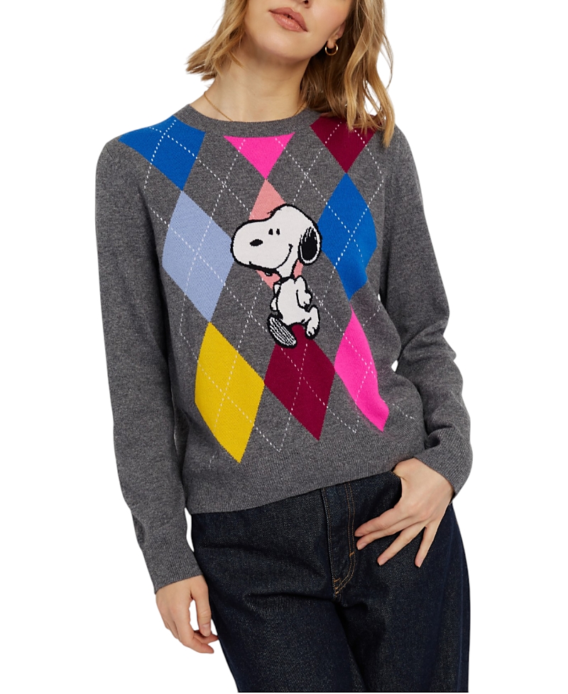 Chinti & Parker Women's Wool-Cashmere Snoopy Argyle Sweater