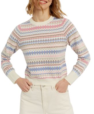  Women's Wool-Cashmere Winter Fair Isle Pullover Sweater