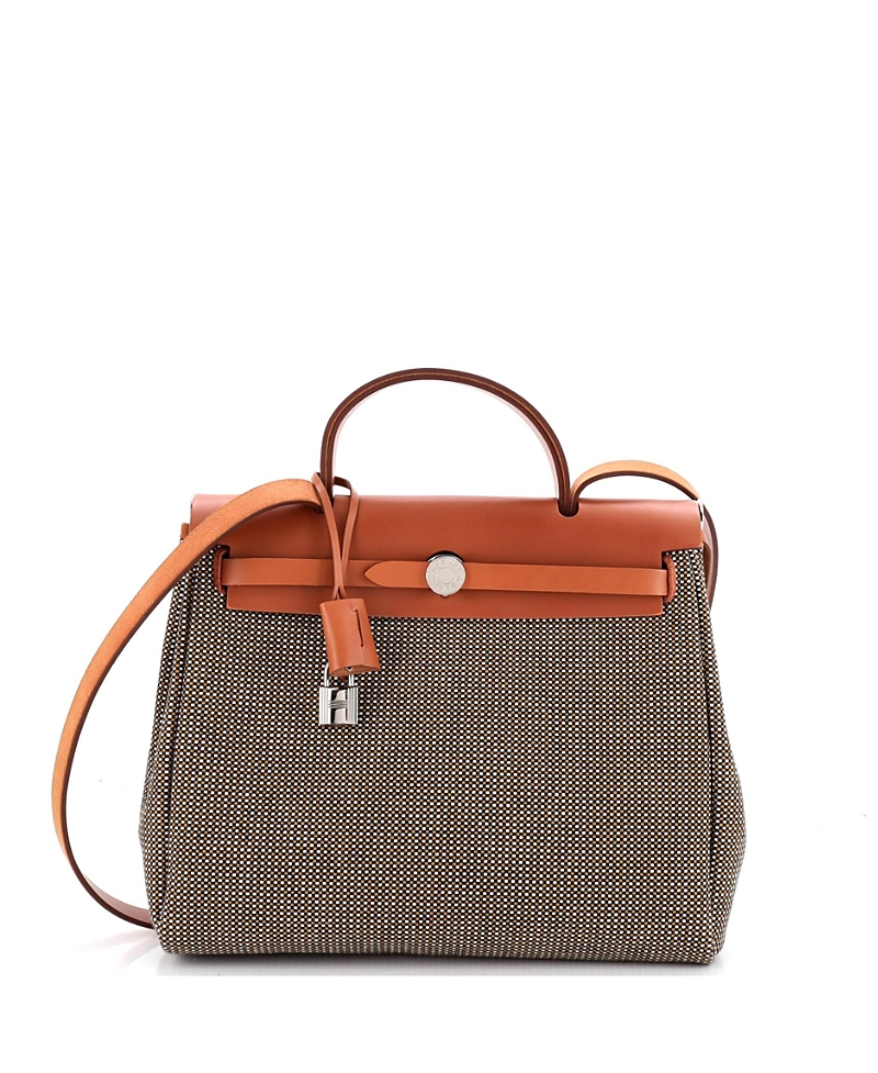 Pre-Owned HERMES 31 Herbag Zip Criss Viking Toile and Leather