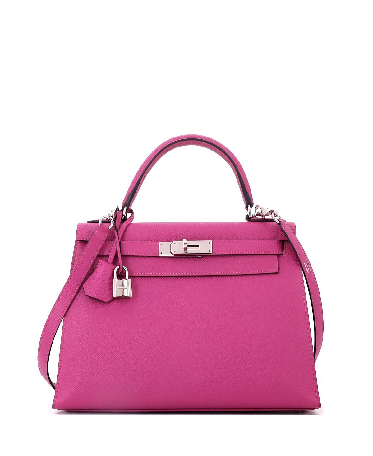 Pre-Owned HERMES Kelly 28 Handbag Pink Epsom with Palladium Hardware