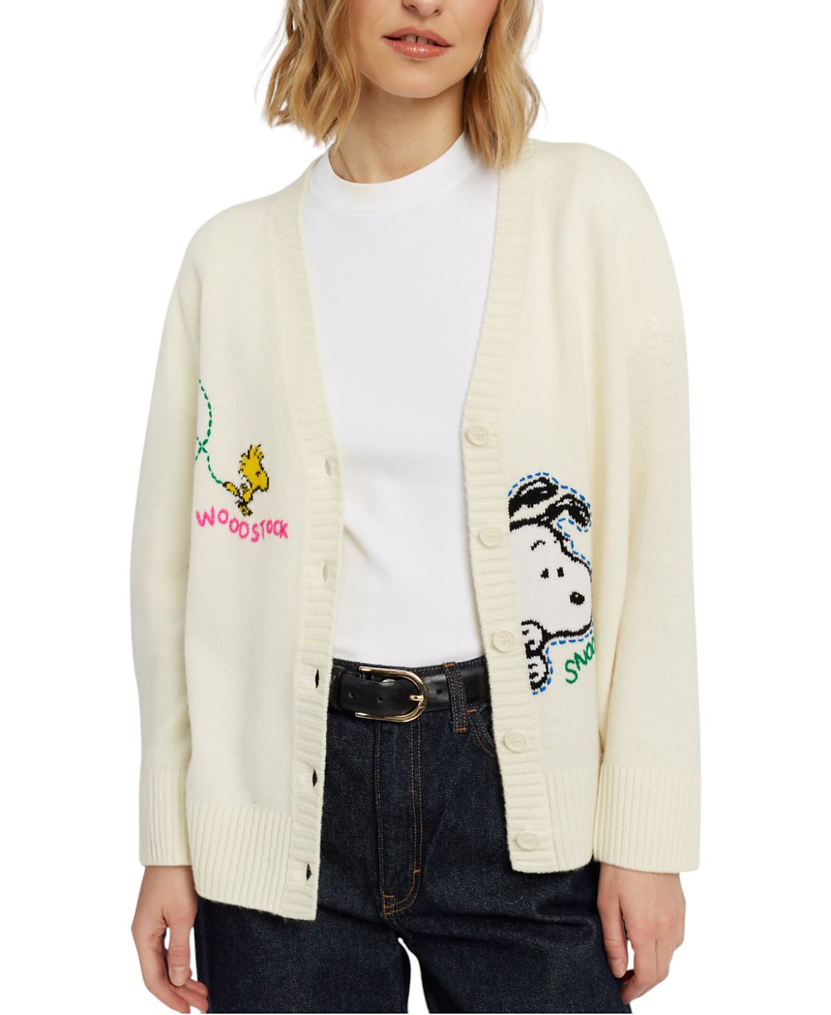 Chinti & Parker Women's Wool-Cashmere Snoopy Embroidered Cardigan