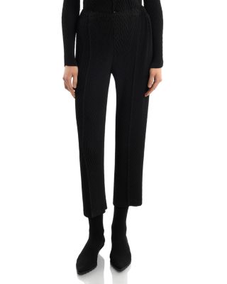Rhombus Pleat Textured Crop Pants 