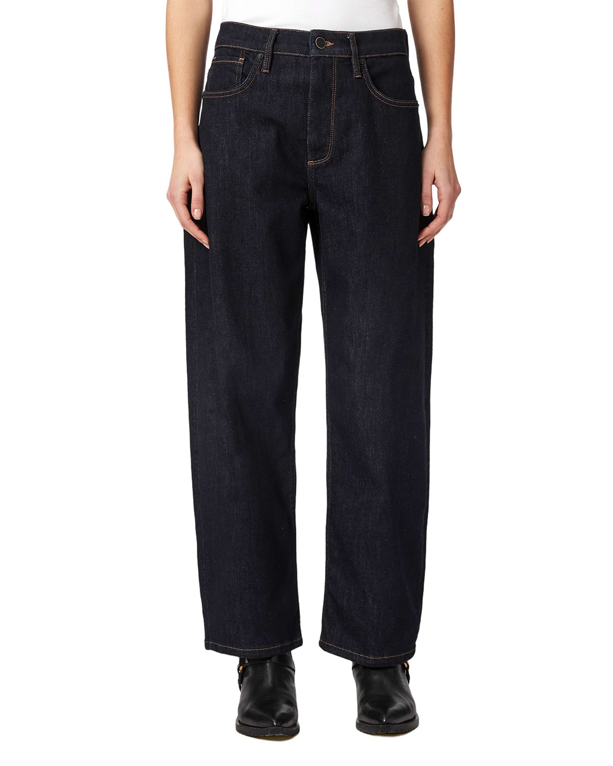 Sadie High Rise Barrel Jeans in Rinse Wash