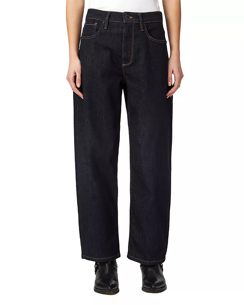 Allsaints Sadie High Rise Barrel Jeans in Rinse Wash