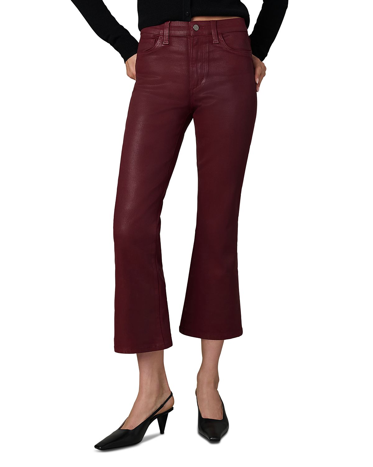 Joe's Jeans The Callie Coated High Rise Cropped Bootcut Jeans