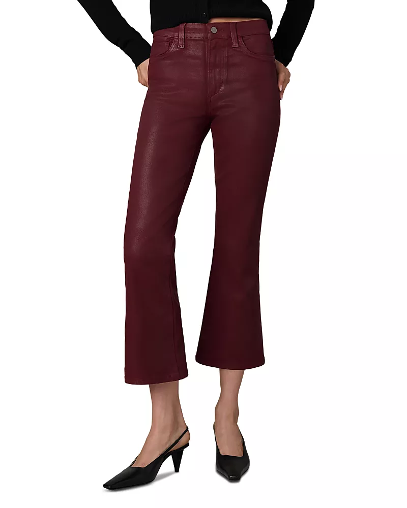 Joe's Jeans The Callie Coated High Rise Cropped Bootcut Jeans in Syrah