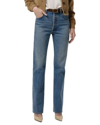 90s French High Rise Straight Jeans in Dirty Martini