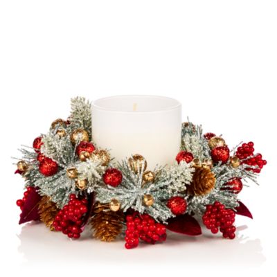 7" Sparkling Traditions Candle Ring Wreath
