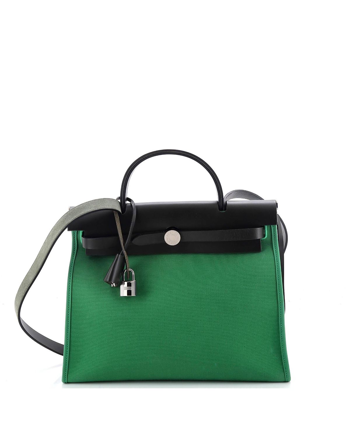 Pre-Owned HERMES 31 Herbag Zip Leather and Toile