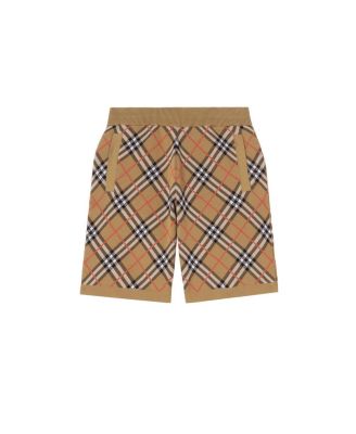 Check Cotton Blend Shorts