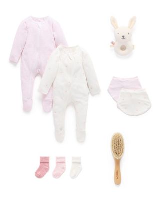 Girls' 2 Pack Zip Footie & Accessories Gift Set - Baby