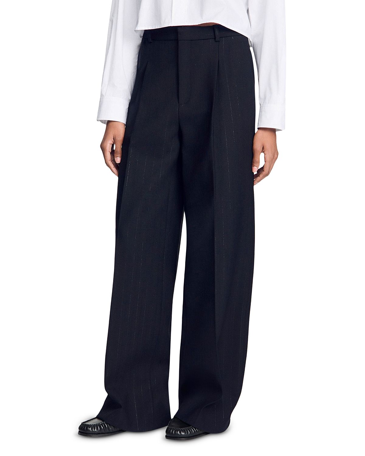 Sandro Striped Wide Leg Pants