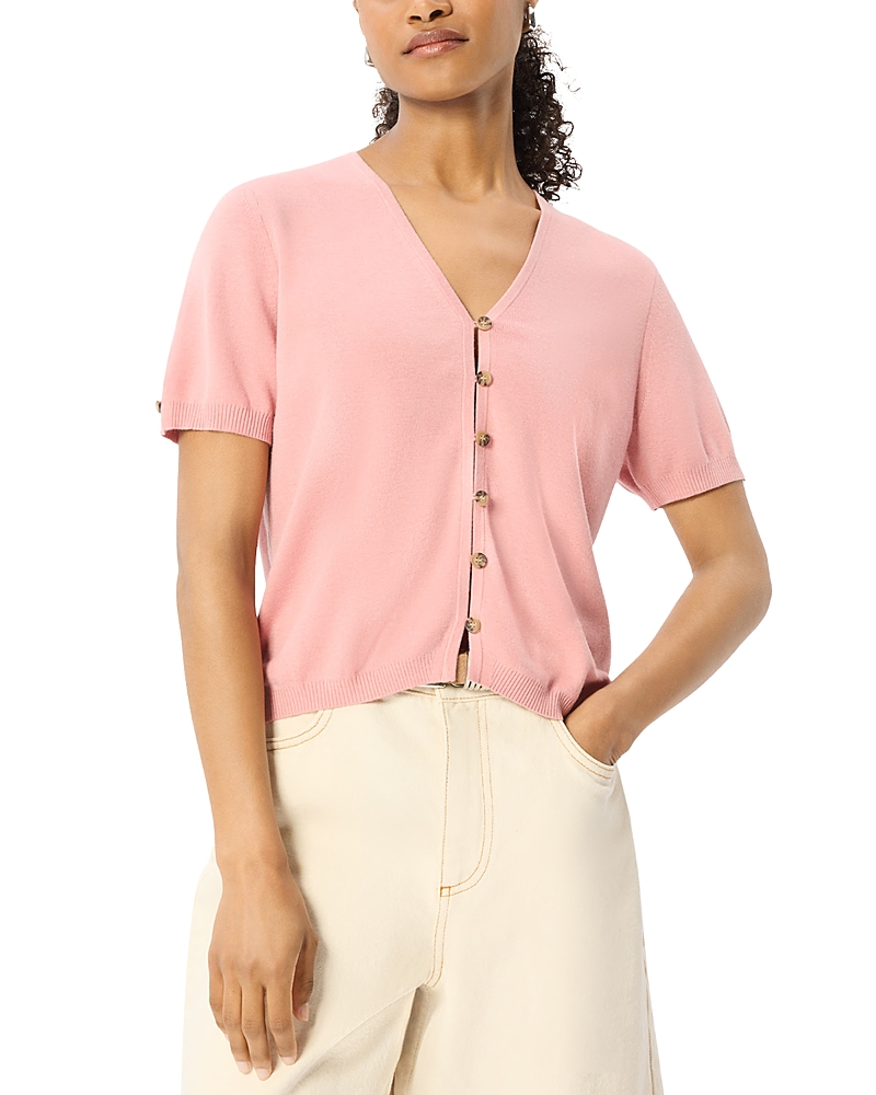 Whistles Short Sleeve Button Front Top