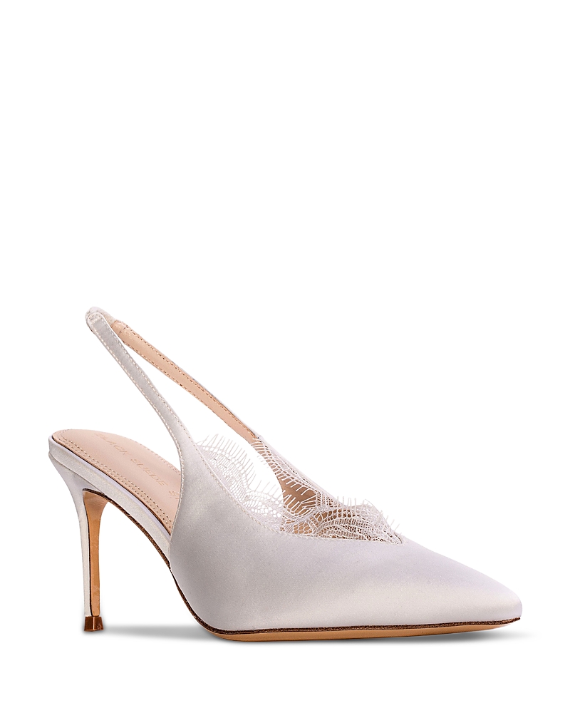 Black Suede Studio Women's Pointed Slingback Pumps