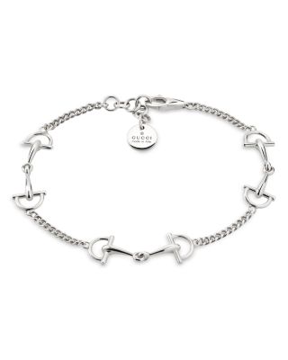 Gucci Sterling Silver Staffa Stirrup Elements Link Bracelet