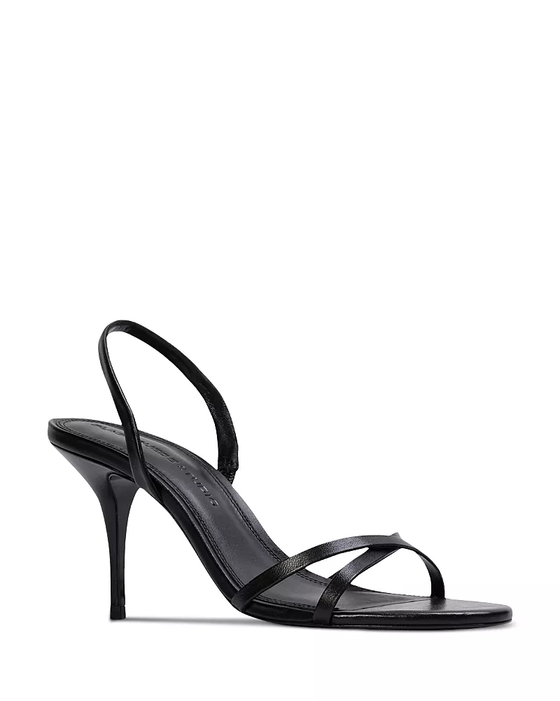 Black Suede Studio Women's Slingback Strappy Sandals