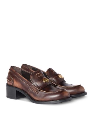 Miu Miu Women's Deco Penny Loafers